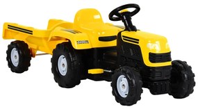 Pedálový traktor pre deti s prívesom žltý