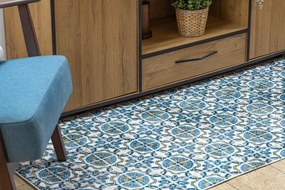 Protišmykový koberec / behúň ANDRE 53020 modrý / béžový