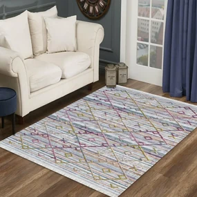 Luxusný krémovo biely koberec s farebným vzorom Šírka: 160 cm | Dĺžka: 230 cm