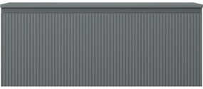 Mexen Rivel, kúpeľňová skrinka 120 cm s hornou časťou, 1 zásuvka, drážkovaná, grafitová matná, 91A20-12047-1-BFC66