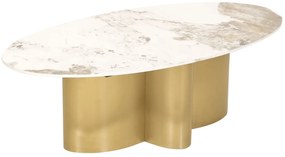 Konferenční stolek Modig 130 cm zlatý/mramor