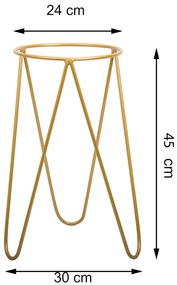 STOJAN NA KVETINÁČ TRIPOD 45X30X24 CM ZLATÁ