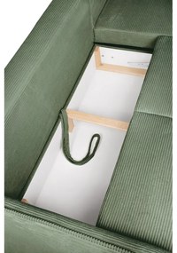 Svetlozelená menčestrová rozkladacia rohová pohovka (pravý roh) Tori – Bonami Selection