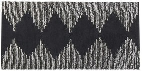 Bavlnený koberec 80 x 150 cm čierna/biela BATHINDA Beliani