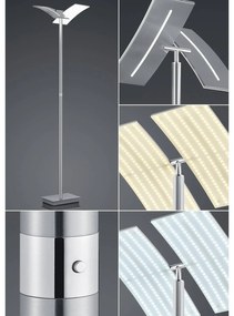 Stojaca LED lampa Dual s vypínačom, nikel, 192 cm