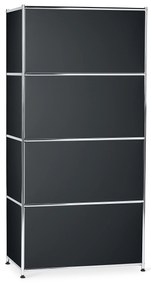 Kovová vysoká skrinka »CN3« so 4 výklopnými priehradkami, čierna