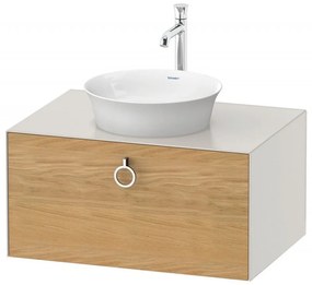 DURAVIT White Tulip závesná skrinka pod umývadlo na dosku, 1 zásuvka, 800 x 550 x 408 mm, dub prírodný masív/nordická biela matná, WT49800H539