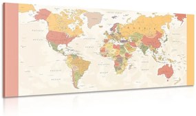 Obraz podrobná mapa sveta - 120x60