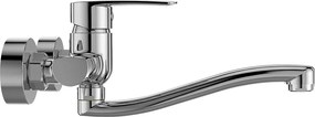 Mereo Pego, drezová nástenná batéria, 150 mm, s ramienkom plochým vyhnutým 200 mm, chróm, MER-CB301P