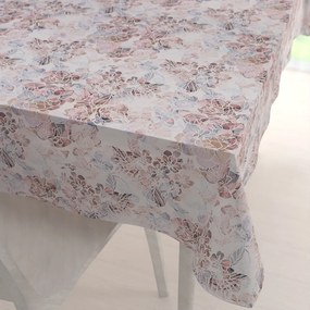 Biante Dekoračný obdĺžnikový obrus Rongo RGP-501 Ružovo-fialkové kvety na bielom 100x140 cm