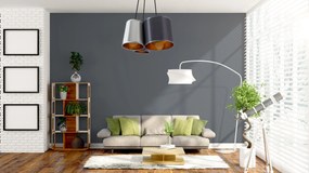 Toolight - Industriálne závesné svietidlo 3xE27 60W APP971-3cp, Biela-šedá-čierna, OSW-03212