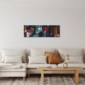 Obraz - Procházka Tokiom (s hodinami) (90x30 cm)