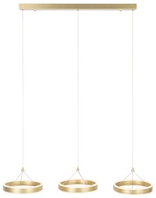 Závesné svietidlo mosadzné obdĺžnikové vrátane LED 3-stupňový stmievač 3-svetlo - Lyani
