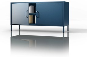 TV skrinka kovová na nožičkách tmavomodrá, 1150x595x400 mm: ROSA Modern