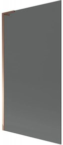 Mexen Next L, 1-krídlová vaňová zástena 100 x 150 cm, 6mm šedé sklo, ružové zlato profil, 895-100-000-03-40-60