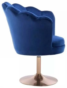 LuxuryForm DESIGN Kreslo FREY VELUR na zlatom tanieri - modré