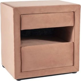 SI ET-003 Sametová nočná skrinka antická ružová