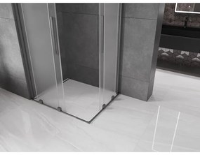 Mexen Velar Duo, sprchový kút s posuvnými dverami 100 x 90 cm, 8mm sklo námraza, grafit brúsený, 871-100-090-32-66