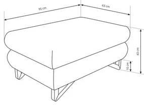 Taburet AVESTA 63x95 cm sivý