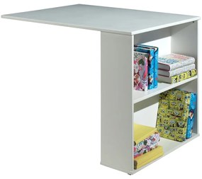 Biela vyvýšená detská posteľ z borovicového dreva s úložným priestorom s roštom 90x200 cm Scott – Vipack