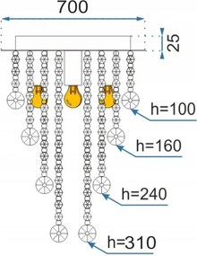 Toolight - Krištáľová stropná lampa 8xE14 60W 392203, chrómová, OSW-04015