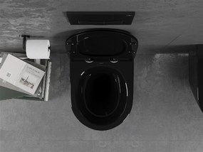 Mexen Lena Rimless závesné WC so sedátkom s pomalým zatváraním, čierna - 30224070
