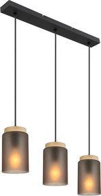 Toolight Toolight, závesné svietidlo 3xE27, APP1812-3CP, šedé sklo-čierna, OSW-00662