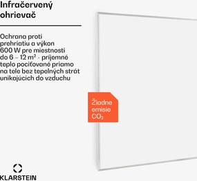 Klarstein Wonderwall 60, infračervený ohrievač, 60 x 100cm, 600 W, týždenný časovač, IP24