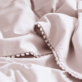 Obliečky pre dospelých s čipkou púdrovo ružová 140x200cm