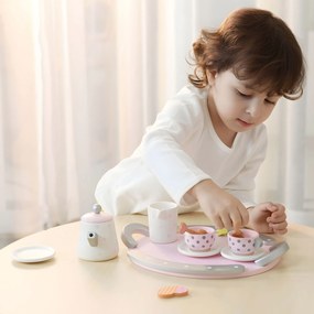 Drevený čajový set pre deti 3+ 15 dielov ECOTOYS – hračka, servis na čaj