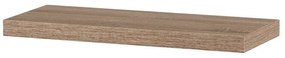 Polička nástěnná 60 cm, MDF, 3D dekor dub sonoma, baleno v ochranné fólii