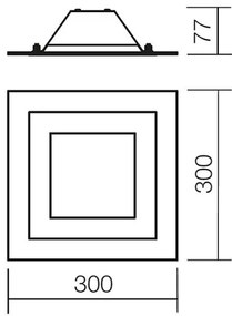 Redo 05-828 - Stropné svietidlo SPECTRE 1xE14/28W/230V 30x30 cm lesklý chróm/biela