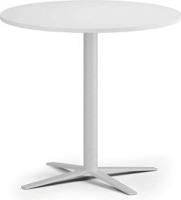 Konferenčný stolík AURA, priemer 60 cm, biela podnož, biela