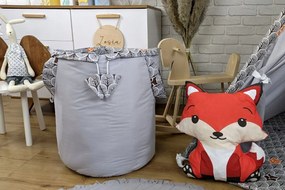 Detský stan TEEPEE (TÝPIE) ANIMALS s doplnkami - MACKO A KAMARÁDI - šedý