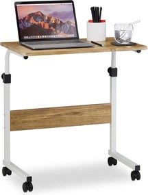 Nastaviteľný stolík pod notebook s kolieskami RD4309, svetlé drevo