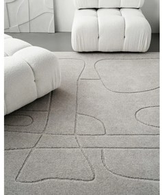 Svetlosivý vlnený koberec 133x190 cm Morphic – Agnella