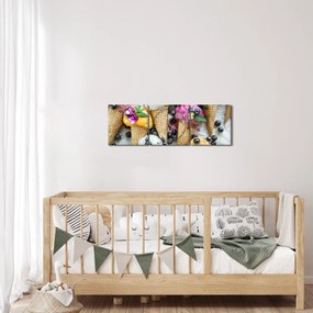Obraz so zmrzlinami (s hodinami) (90x30 cm)