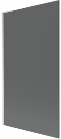 Mexen Next L, 1-krídlová vaňová zástena 100 x 150 cm, 6mm šedé sklo, 6mm číre sklo, profil brúsená oceľ, 895-100-000-03-40-97