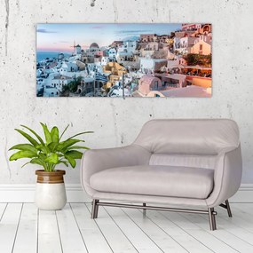 Obraz - Súmrak v Santorini (120x50 cm)