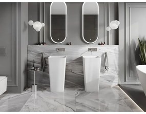 Mexen Adora, voľnestojace umývadlo z konglomerátu 45x45x82 cm, biela matná, 26564500