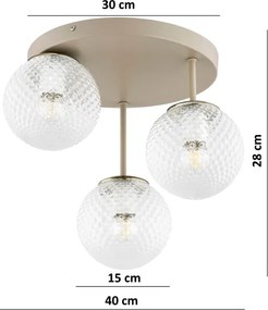 Brilagi - Prisadený luster STELLA 3xE27/60W/230V béžová/zlatá