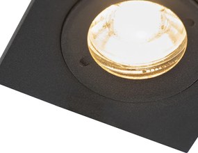 Sada 3 vstavaných bodových svetiel do kúpeľne čierny štvorcový IP44 - Xena