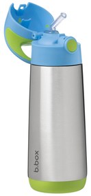 Termoska na pitie so slamkou 500 ml - modrá/zelená