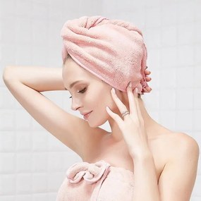 Zaparkorun Rýchloschnúci turban na hlavu pre dospelých - ružová