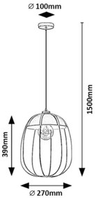 Rabalux 72024 - Luster na lanku SVENS 1xE27/60W/230V čierna/modrá