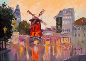 Sklenený obraz - Moulin rouge, Paríž, Francúzsko (70x50 cm)