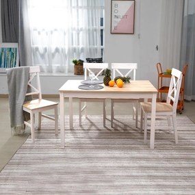 Jedálenský set 4x stolička + stôl Catini KAMPI - Biela