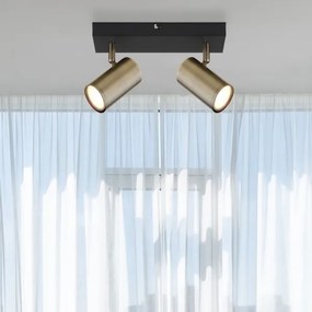 Globo 57911-2M - Bodové svietidlo ROBBY 2xGU10/35W/230V čierna/mosadz