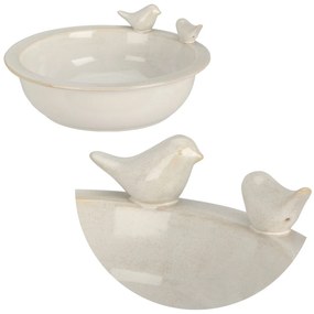 Napájadlo pre vtáky Birdie, 9,5x24 cm, keramika, biela