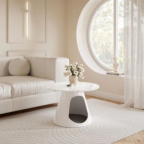 KONFERENČNÝ STOLÍK POPPY BIELY + MRAMOR